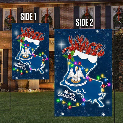 Christmas Flag, Louisiana Christmas Flag Crawfish, Christmas Garden Flags, Christmas Gifts Decor
