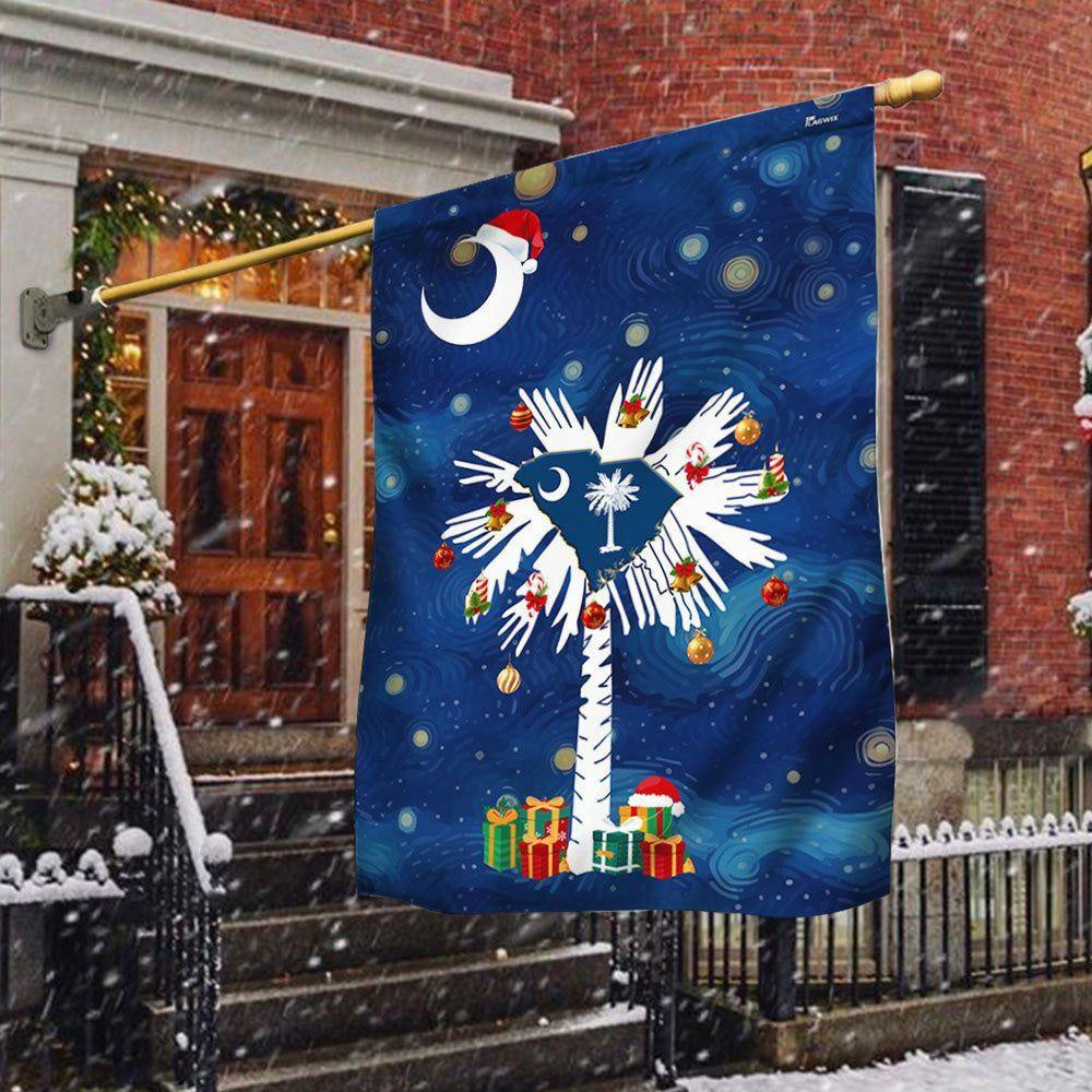 Christmas Flag, South Carolina Christmas Starry Night Flag, Christmas Garden Flags, Christmas Gifts Decor