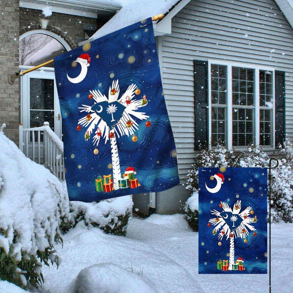 Christmas Flag, South Carolina Christmas Starry Night Flag, Christmas Garden Flags, Christmas Gifts Decor