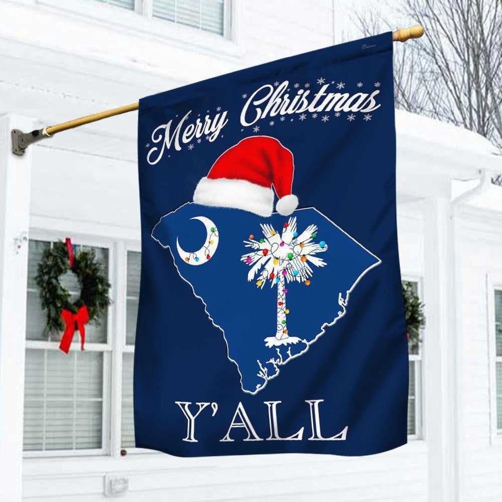 Christmas Flag, South Carolina Merry Christmas Flag, Christmas Garden Flags, Christmas Gifts Decor