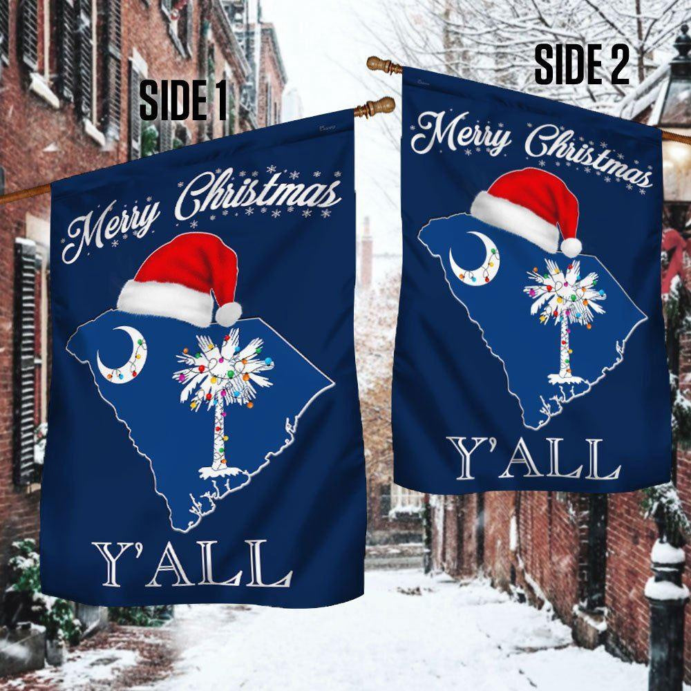 Christmas Flag, South Carolina Merry Christmas Flag, Christmas Garden Flags, Christmas Gifts Decor