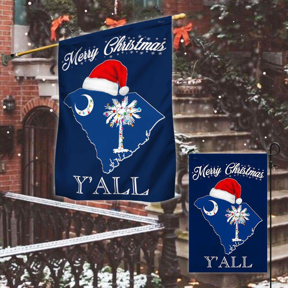 Christmas Flag, South Carolina Merry Christmas Flag, Christmas Garden Flags, Christmas Gifts Decor