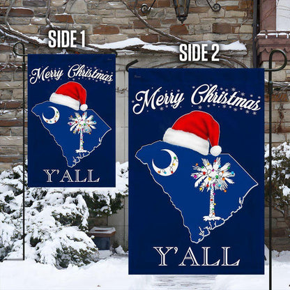 Christmas Flag, South Carolina Merry Christmas Flag, Christmas Garden Flags, Christmas Gifts Decor