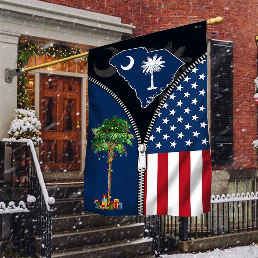 Christmas Flag, South Carolina Palm Tree Christmas American Flag, Christmas Garden Flags, Christmas Gifts Decor