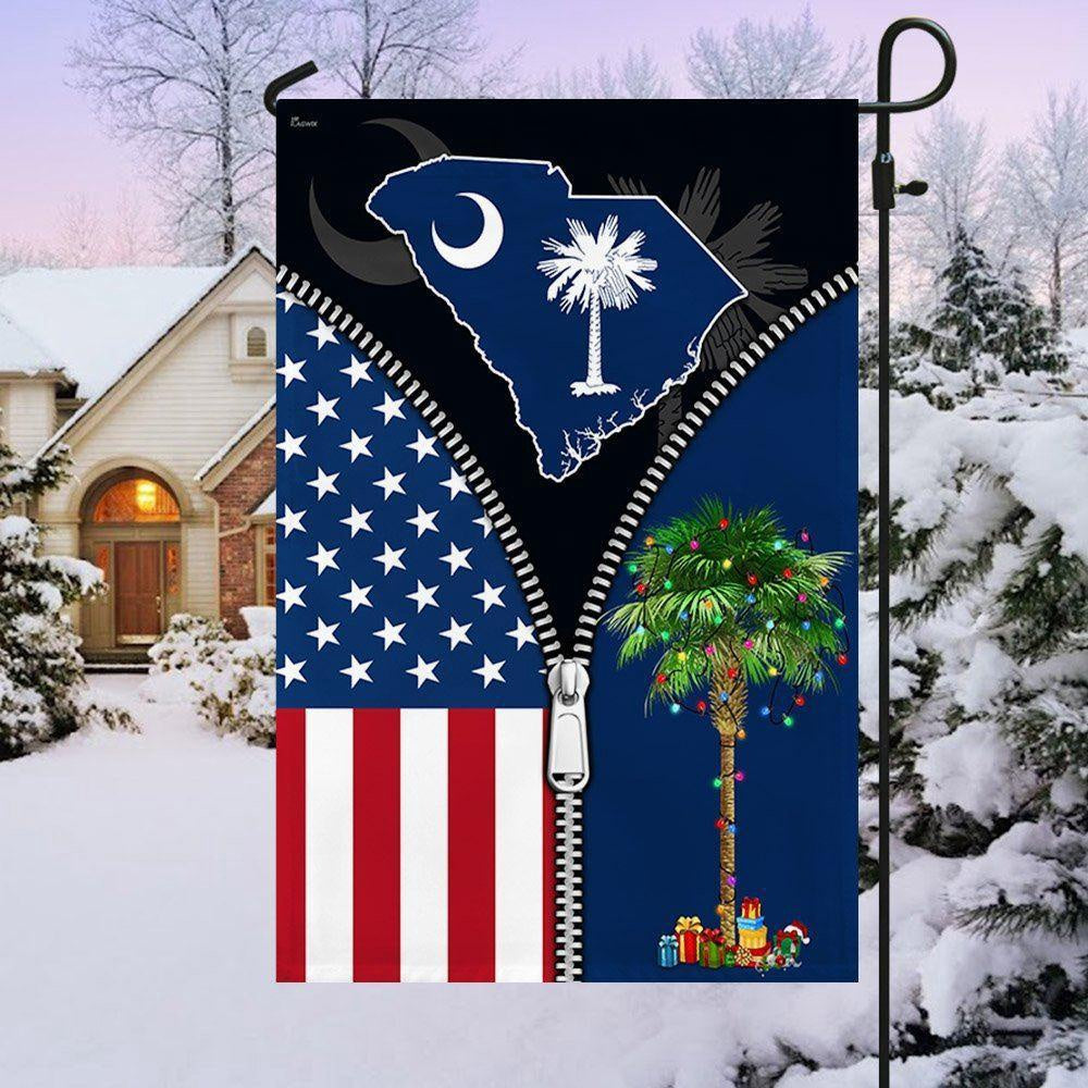 Christmas Flag, South Carolina Palm Tree Christmas American Flag, Christmas Garden Flags, Christmas Gifts Decor