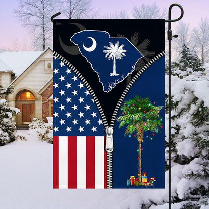 Christmas Flag, South Carolina Palm Tree Christmas American Flag, Christmas Garden Flags, Christmas Gifts Decor