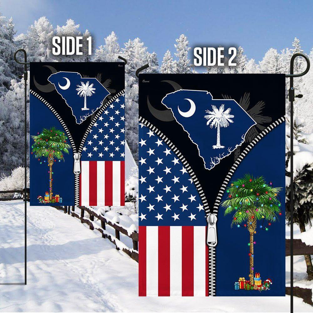 Christmas Flag, South Carolina Palm Tree Christmas American Flag, Christmas Garden Flags, Christmas Gifts Decor