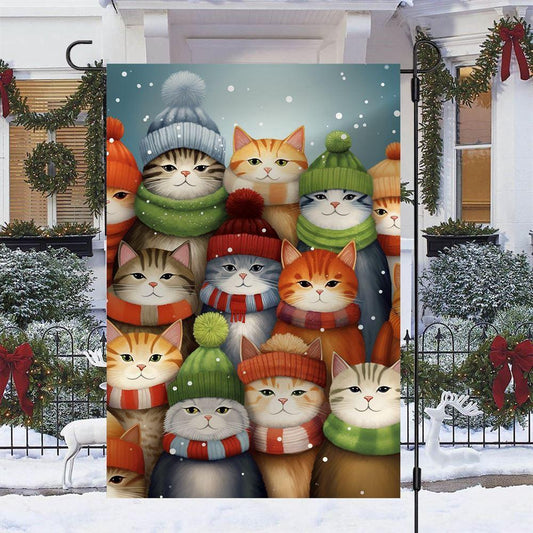 Christmas Flag, We Are One We Are Family Cute Cats Together Christmas Flag, Christmas Garden Flags, Christmas Gifts Decor