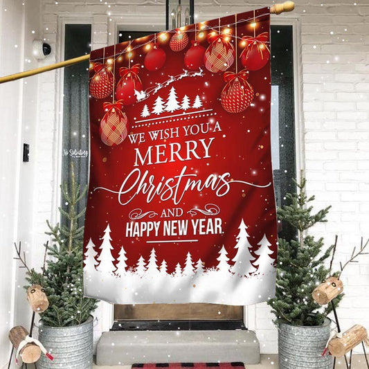 Christmas Flag, We Wish You a Merry Christmas Happy New Year Flag, Christmas Garden Flags, Christmas Gifts Decor