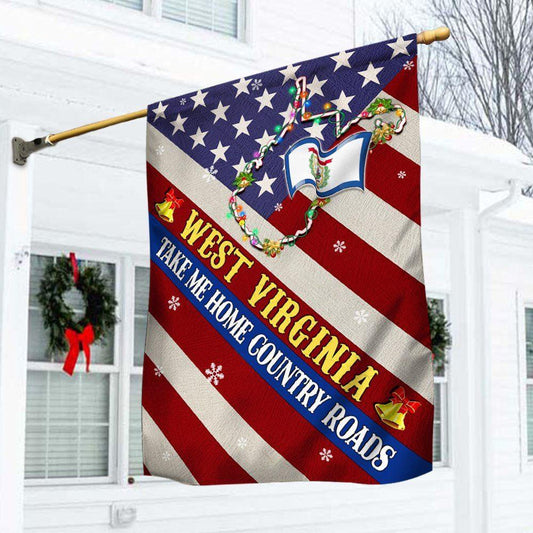 Christmas Flag, West Virginia Christmas Flag West Virginia Take Me Home Country Roads Flag, Christmas Garden Flags, Christmas Gifts Decor