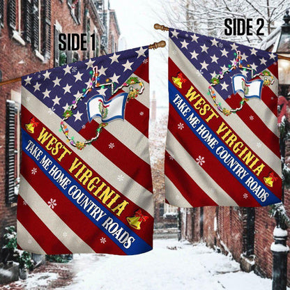 Christmas Flag, West Virginia Christmas Flag West Virginia Take Me Home Country Roads Flag, Christmas Garden Flags, Christmas Gifts Decor