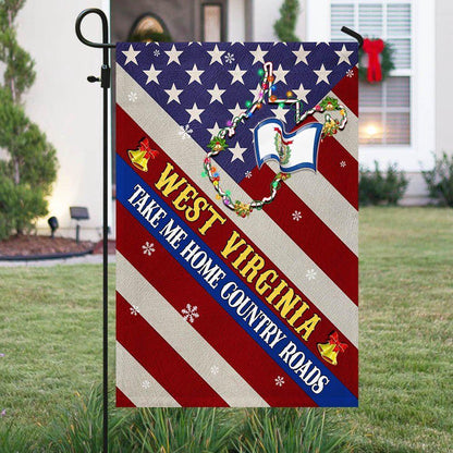 Christmas Flag, West Virginia Christmas Flag West Virginia Take Me Home Country Roads Flag, Christmas Garden Flags, Christmas Gifts Decor