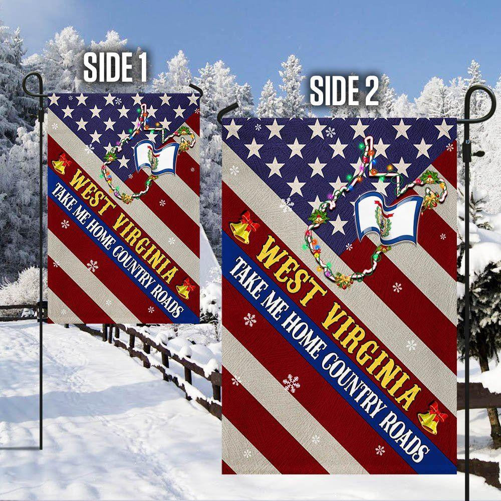 Christmas Flag, West Virginia Christmas Flag West Virginia Take Me Home Country Roads Flag, Christmas Garden Flags, Christmas Gifts Decor