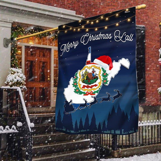 Christmas Flag, West Virginia State Merry Christmas Y'all Flag, Christmas Garden Flags, Christmas Gifts Decor