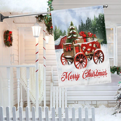 Christmas Flag, Winter Wagon Christmas Flag, Christmas Garden Flags, Christmas Gifts Decor