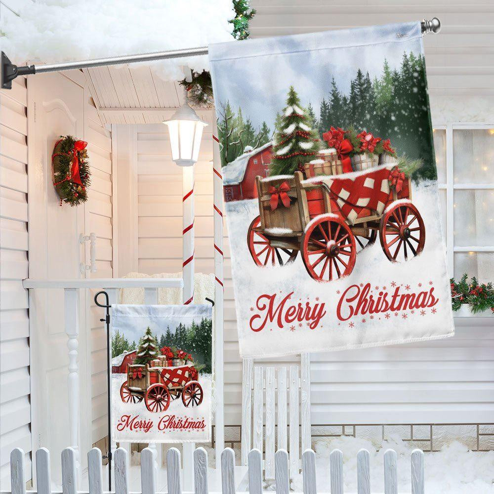 Christmas Flag, Winter Wagon Christmas Flag, Christmas Garden Flags, Christmas Gifts Decor