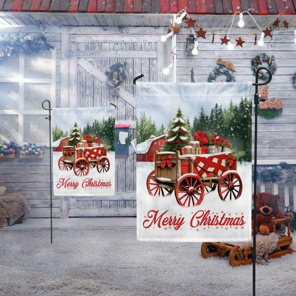 Christmas Flag, Winter Wagon Christmas Flag, Christmas Garden Flags, Christmas Gifts Decor