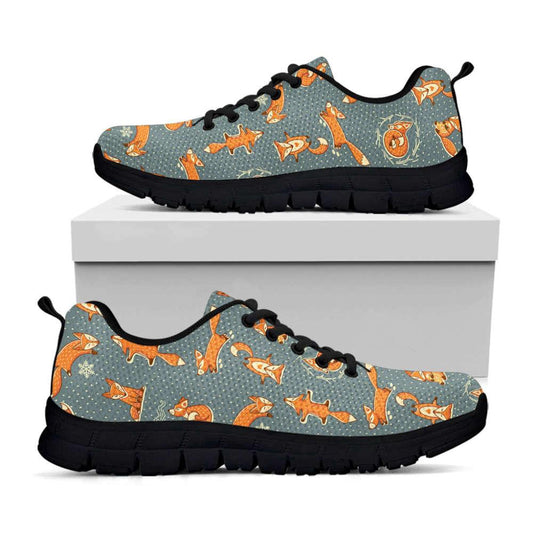 Christmas Fox Pattern Print Shoes Sneaker, Christmas Shoes, Chistmas Sneaker, Christmas Running Shoes