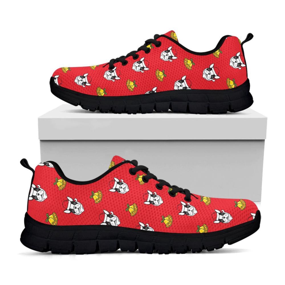 Christmas French Bulldog Santa Print Shoes Sneaker, Christmas Shoes, Chistmas Sneaker, Christmas Running Shoes