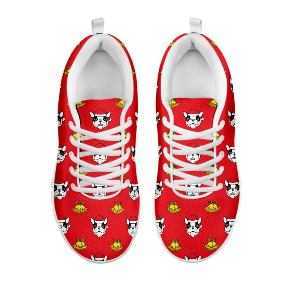 Christmas French Bulldog Santa Print Shoes Sneaker, Christmas Shoes, Chistmas Sneaker, Christmas Running Shoes