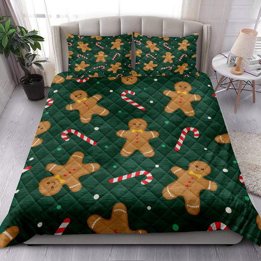 Christmas Gingerbread And Candymass Bedding Set, Christmas Beddings, Xmas Bedding Sets