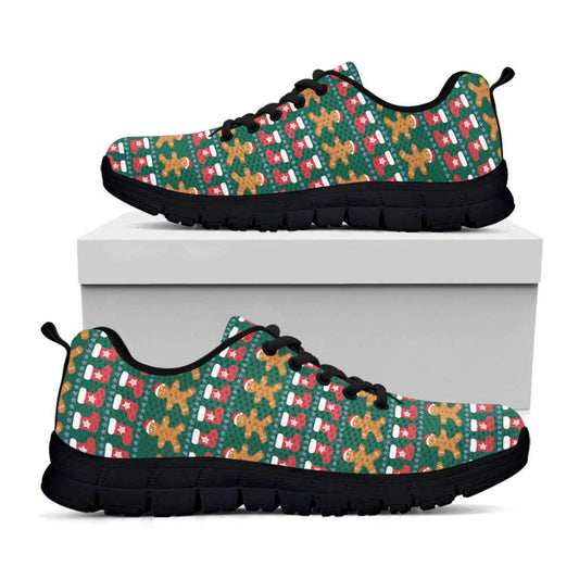 Christmas Gingerbread Man Pattern Print Shoes Sneaker, Christmas Shoes, Chistmas Sneaker, Christmas Running Shoes