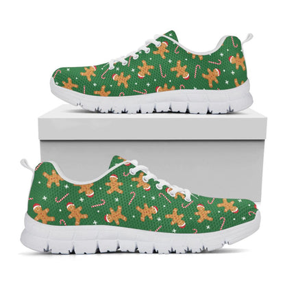 Christmas Gingerbread Pattern Print Shoes Sneaker, Christmas Shoes, Chistmas Sneaker, Christmas Running Shoes