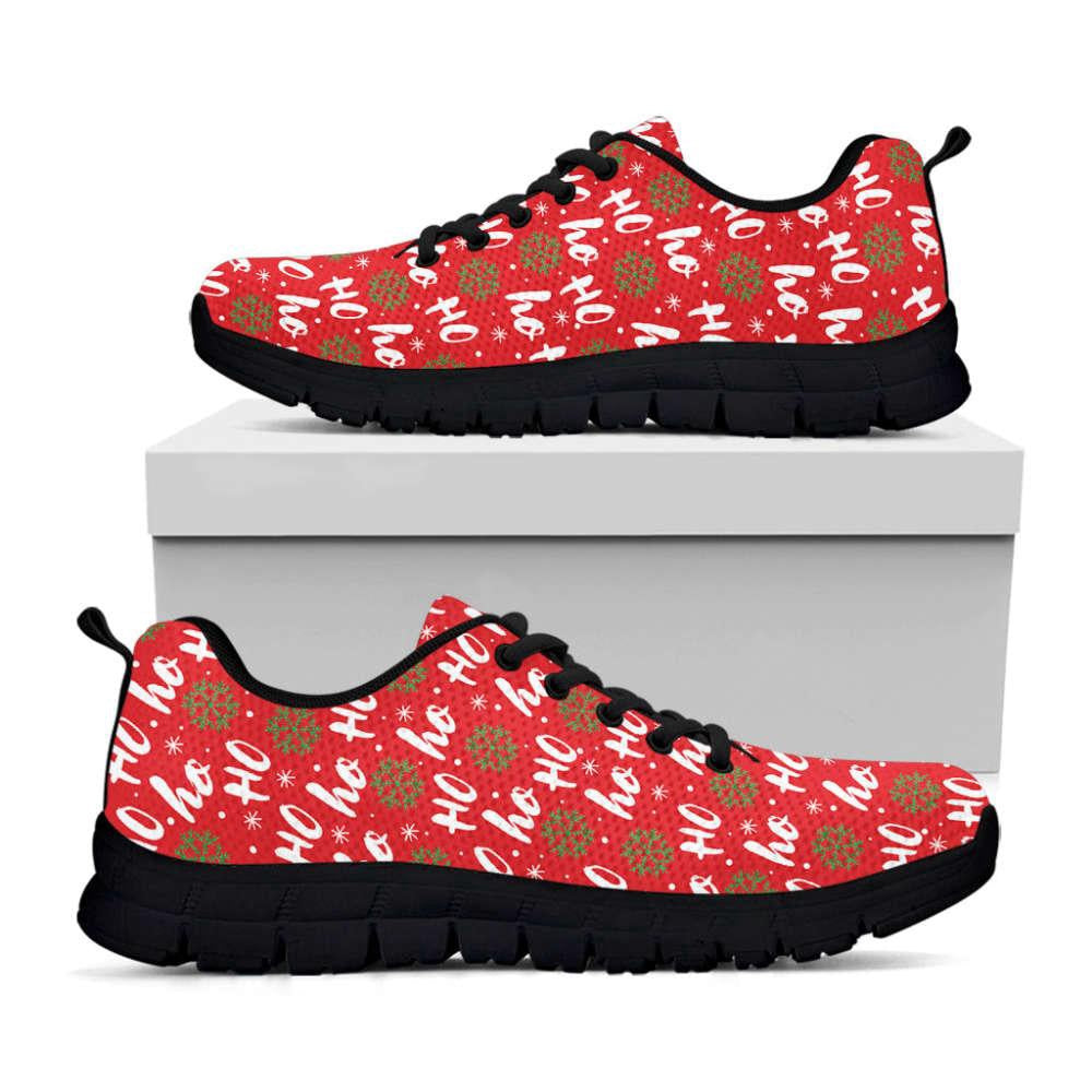 Christmas Hohoho Santa Claus Laugh Print Shoes Sneaker, Christmas Shoes, Chistmas Sneaker, Christmas Running Shoes