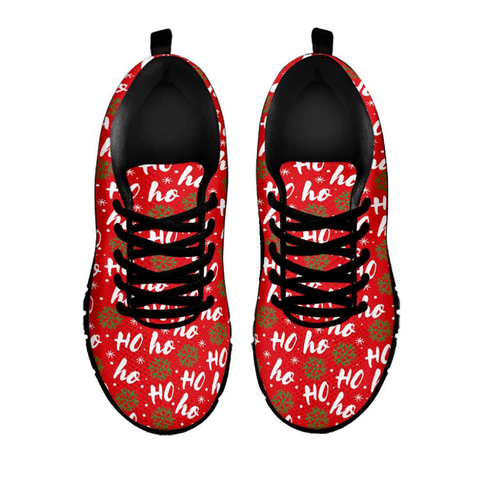 Christmas Hohoho Santa Claus Laugh Print Shoes Sneaker, Christmas Shoes, Chistmas Sneaker, Christmas Running Shoes