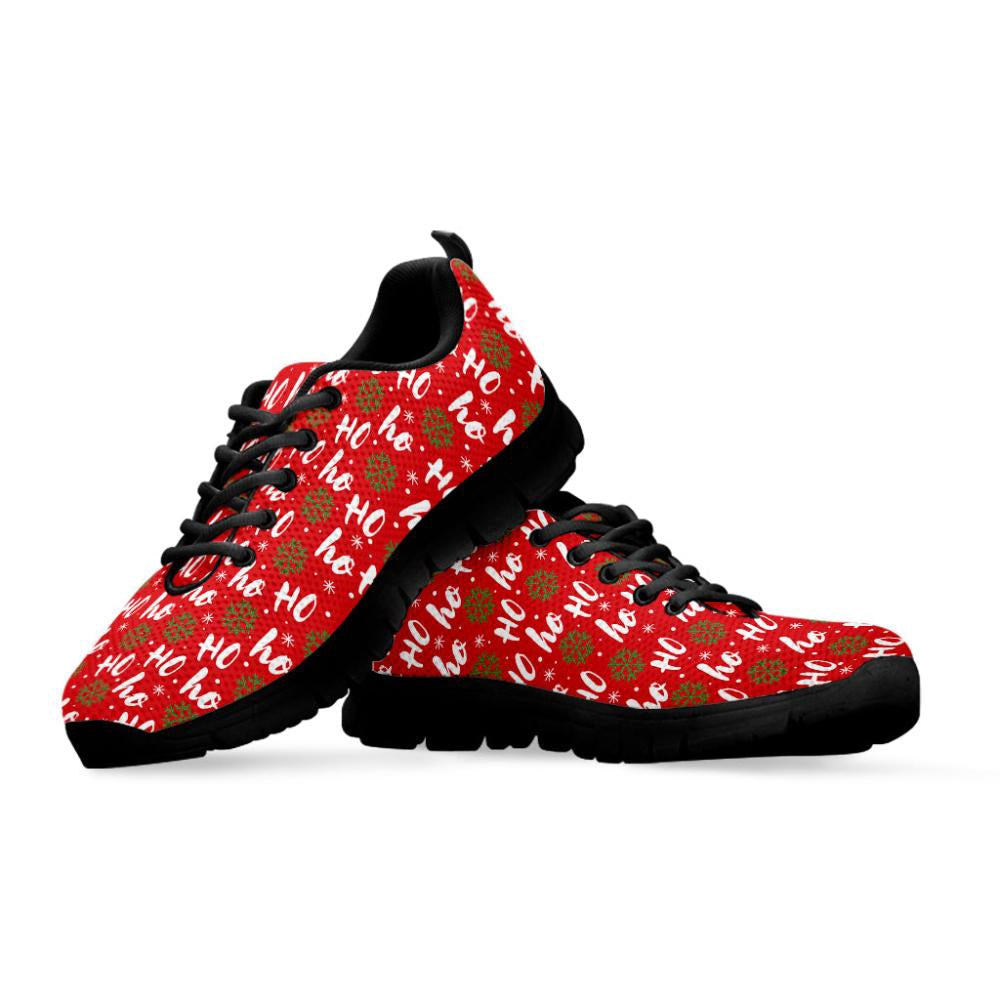 Christmas Hohoho Santa Claus Laugh Print Shoes Sneaker, Christmas Shoes, Chistmas Sneaker, Christmas Running Shoes