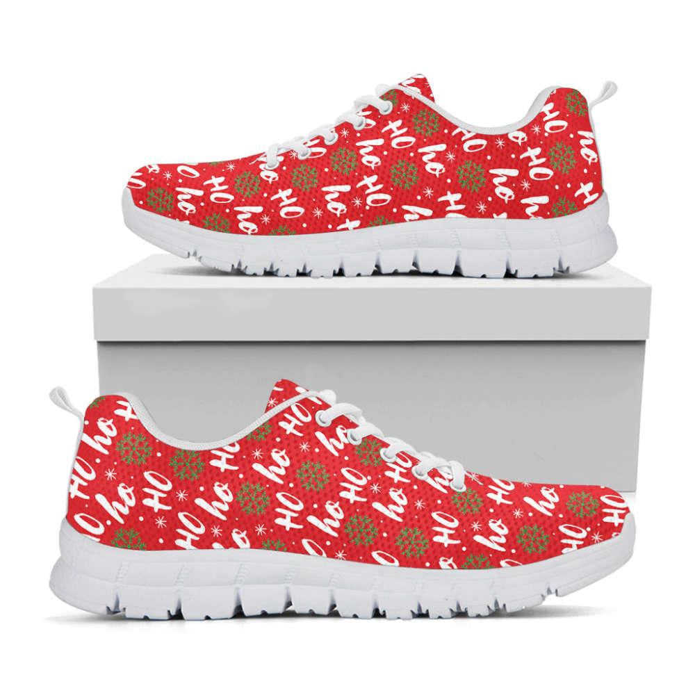 Christmas Hohoho Santa Claus Laugh Print Shoes Sneaker, Christmas Shoes, Chistmas Sneaker, Christmas Running Shoes