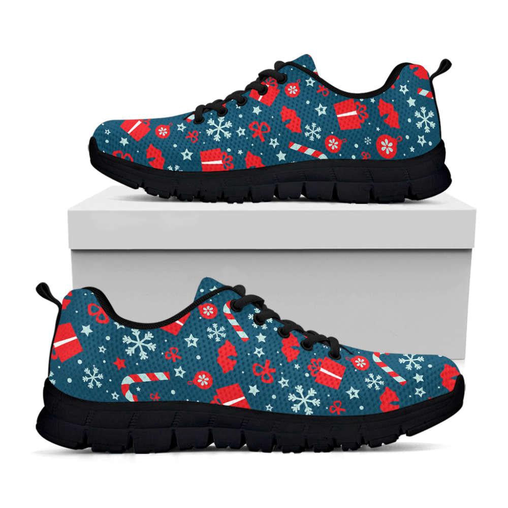 Christmas Holiday Elements Pattern Print Shoes Sneaker, Christmas Shoes, Chistmas Sneaker, Christmas Running Shoes