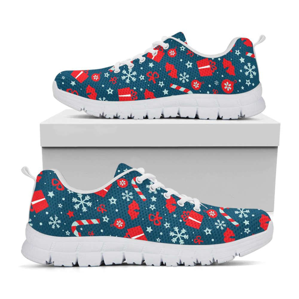 Christmas Holiday Elements Pattern Print Shoes Sneaker, Christmas Shoes, Chistmas Sneaker, Christmas Running Shoes