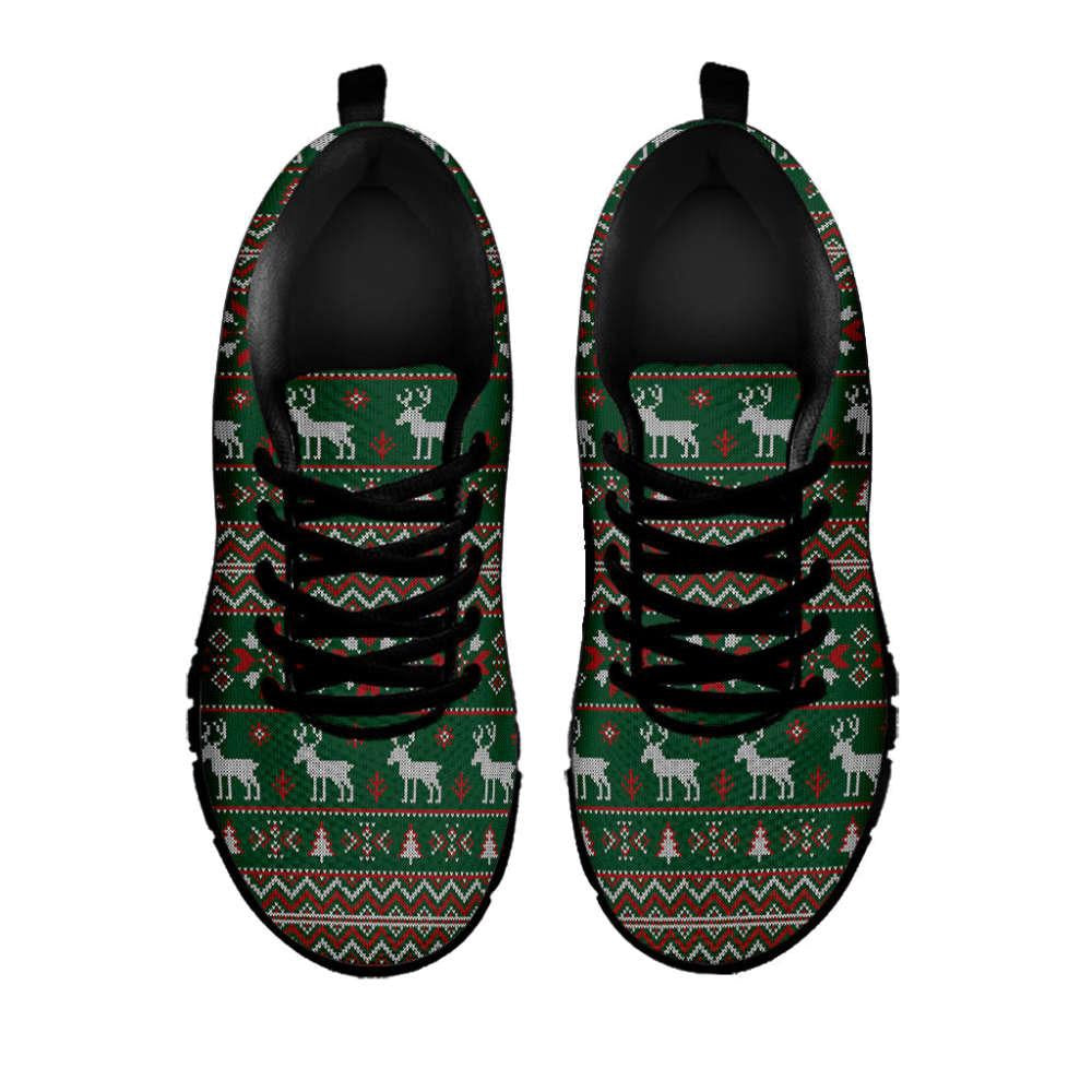 Christmas Holiday Knitted Pattern Print Shoes Sneaker, Christmas Shoes, Chistmas Sneaker, Christmas Running Shoes