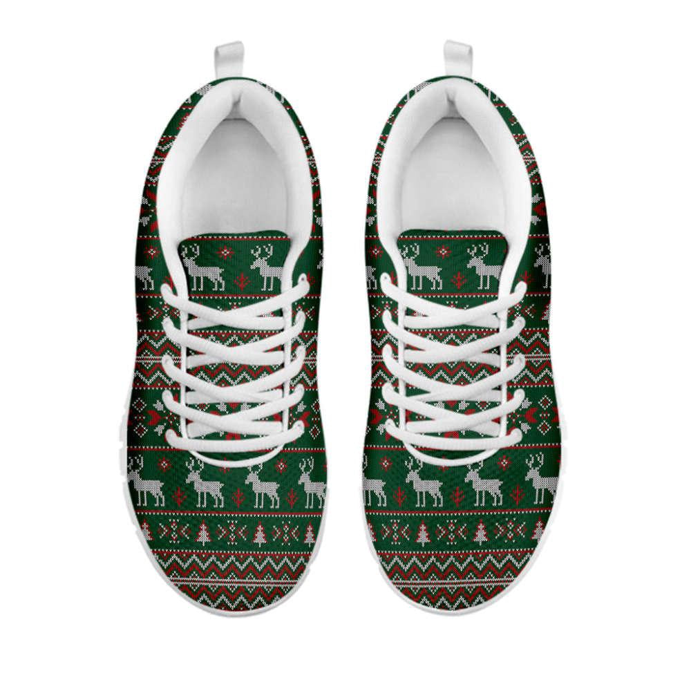 Christmas Holiday Knitted Pattern Print Shoes Sneaker, Christmas Shoes, Chistmas Sneaker, Christmas Running Shoes