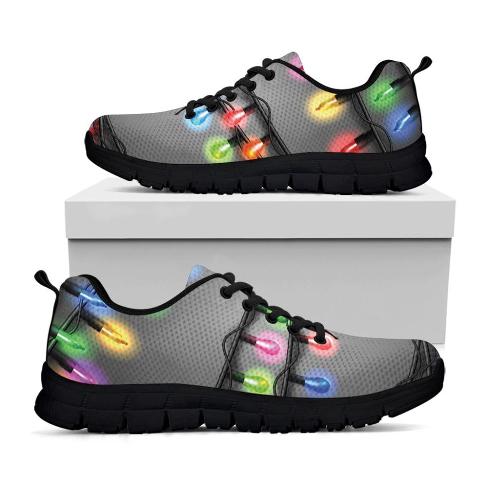 Christmas Holiday Lights Print Shoes Sneaker, Christmas Shoes, Chistmas Sneaker, Christmas Running Shoes