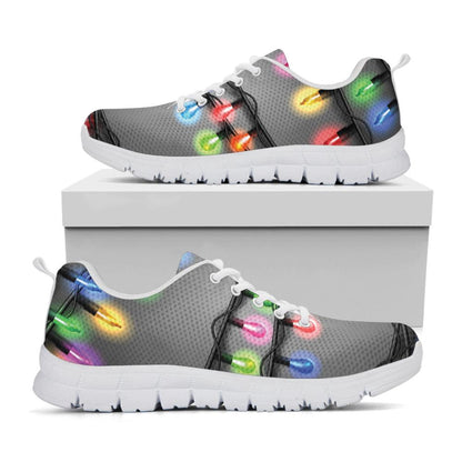 Christmas Holiday Lights Print Shoes Sneaker, Christmas Shoes, Chistmas Sneaker, Christmas Running Shoes