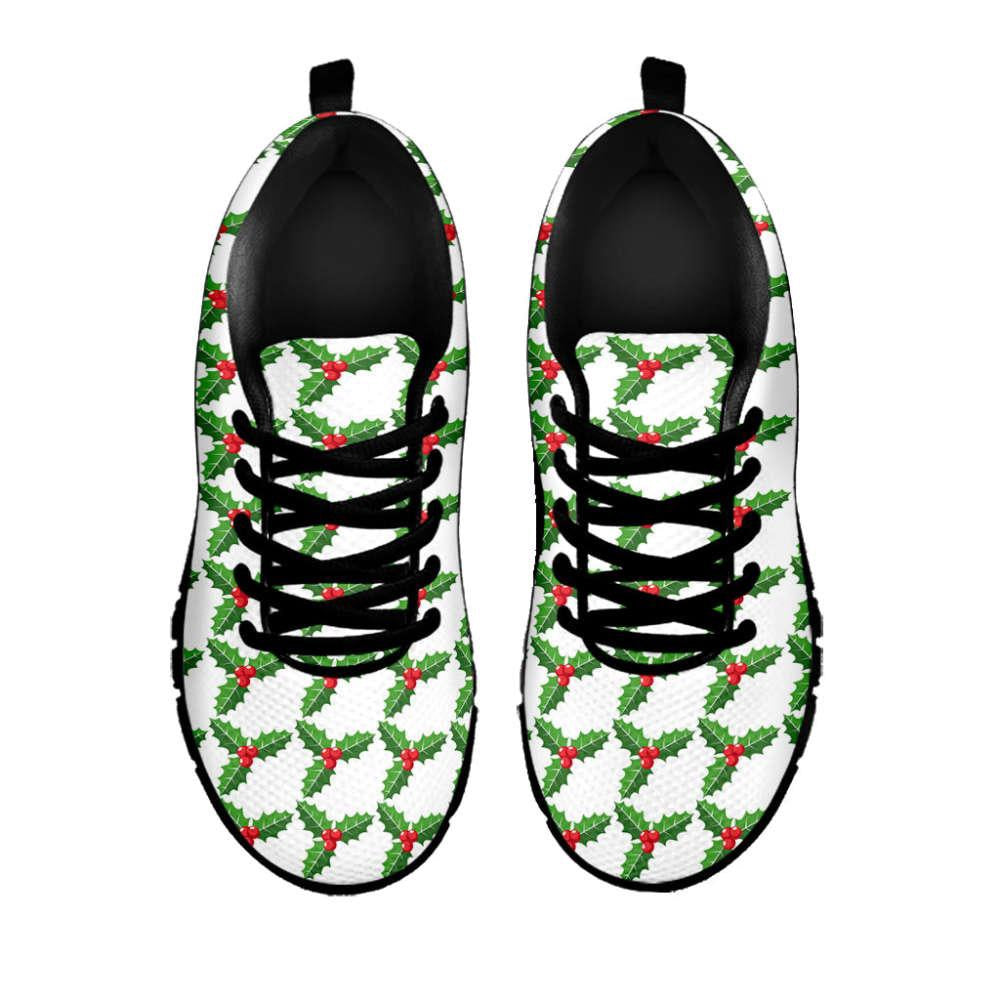 Christmas Holly Berry Pattern Print Shoes Sneaker, Christmas Shoes, Chistmas Sneaker, Christmas Running Shoes