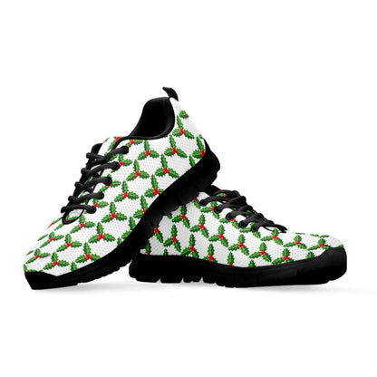 Christmas Holly Berry Pattern Print Shoes Sneaker, Christmas Shoes, Chistmas Sneaker, Christmas Running Shoes