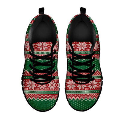 Christmas Knitted Pattern Print Shoes Sneaker, Christmas Shoes, Chistmas Sneaker, Christmas Running Shoes