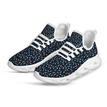 Christmas Lights Colorful Print White Max Soul Shoes, Christmas Sneakers, Christmas Shoes, Christmas Clunky Sneaker