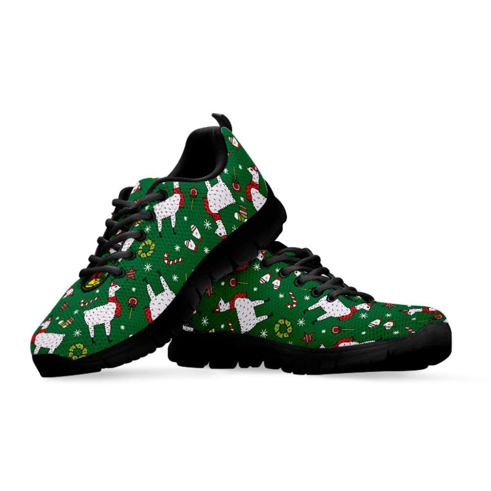 Christmas Llama Pattern Print Shoes Sneaker, Christmas Shoes, Chistmas Sneaker, Christmas Running Shoes