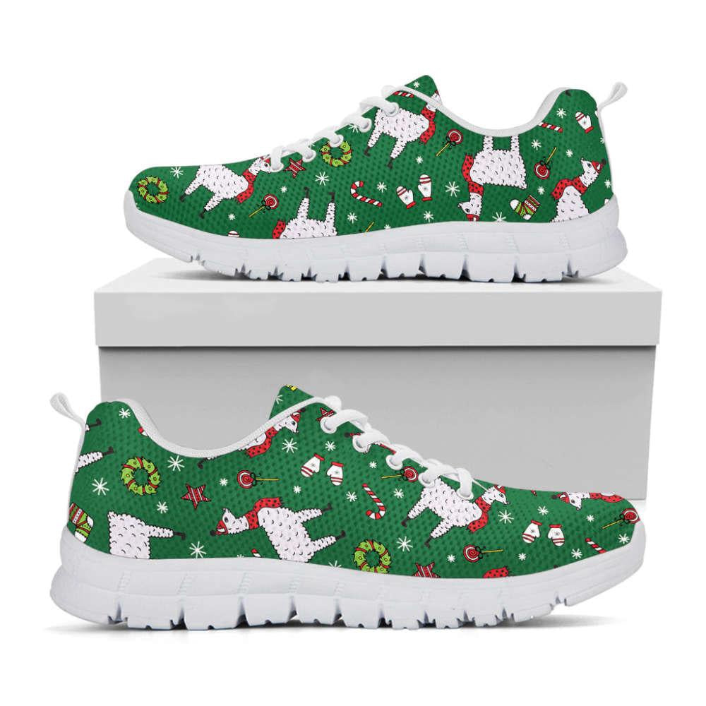 Christmas Llama Pattern Print Shoes Sneaker, Christmas Shoes, Chistmas Sneaker, Christmas Running Shoes