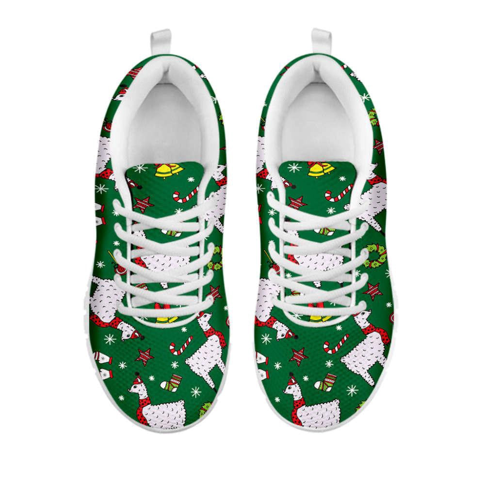 Christmas Llama Pattern Print Shoes Sneaker, Christmas Shoes, Chistmas Sneaker, Christmas Running Shoes