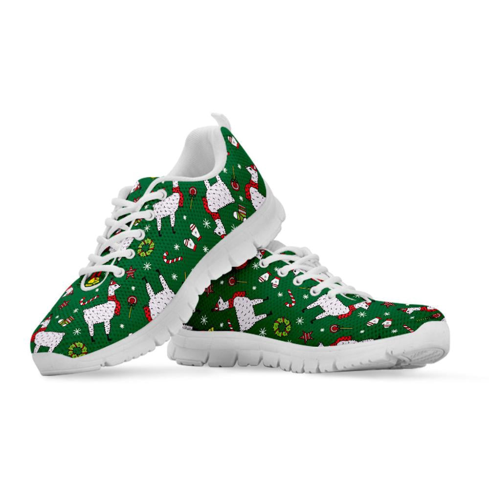 Christmas Llama Pattern Print Shoes Sneaker, Christmas Shoes, Chistmas Sneaker, Christmas Running Shoes