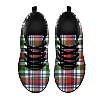 Christmas Madras Plaid Print Shoes Sneaker, Christmas Shoes, Chistmas Sneaker, Christmas Running Shoes