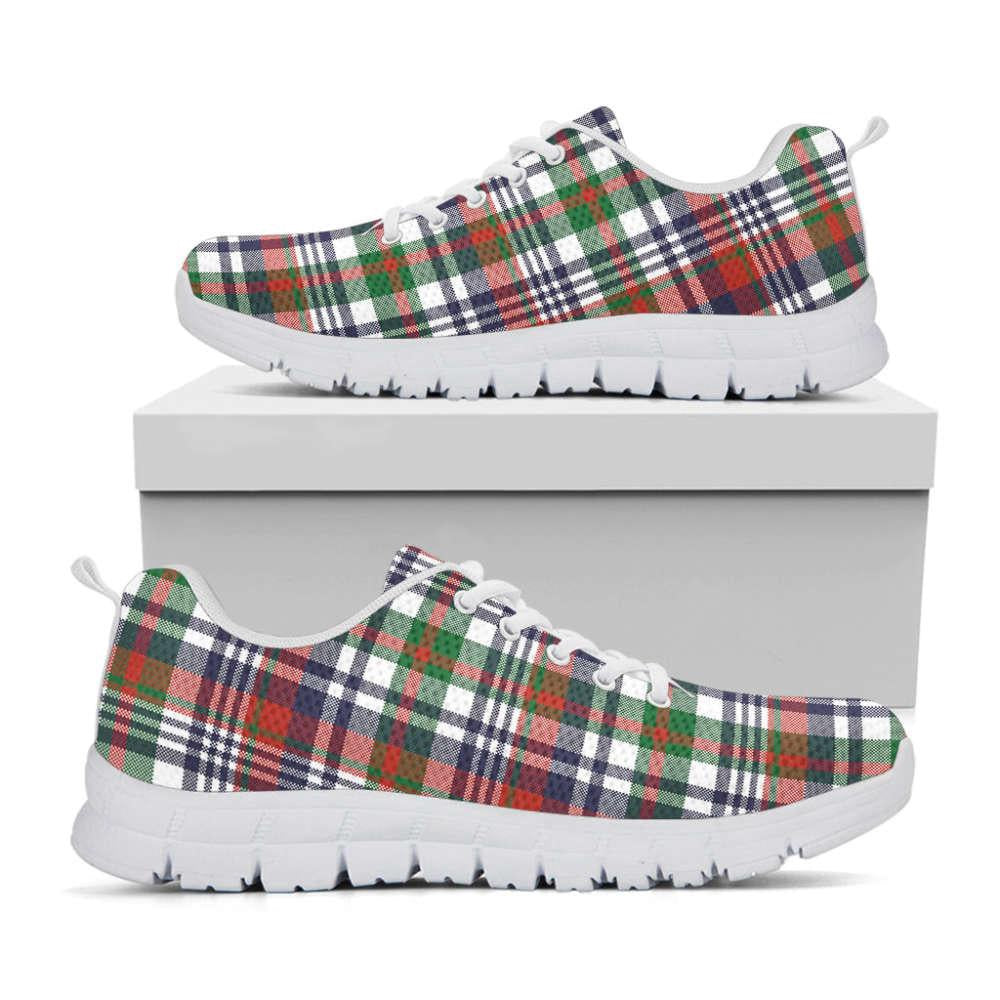 Christmas Madras Plaid Print Shoes Sneaker, Christmas Shoes, Chistmas Sneaker, Christmas Running Shoes