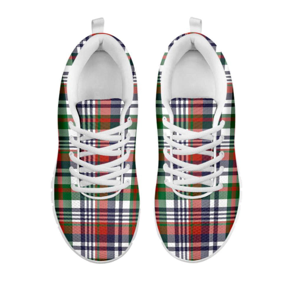 Christmas Madras Plaid Print Shoes Sneaker, Christmas Shoes, Chistmas Sneaker, Christmas Running Shoes