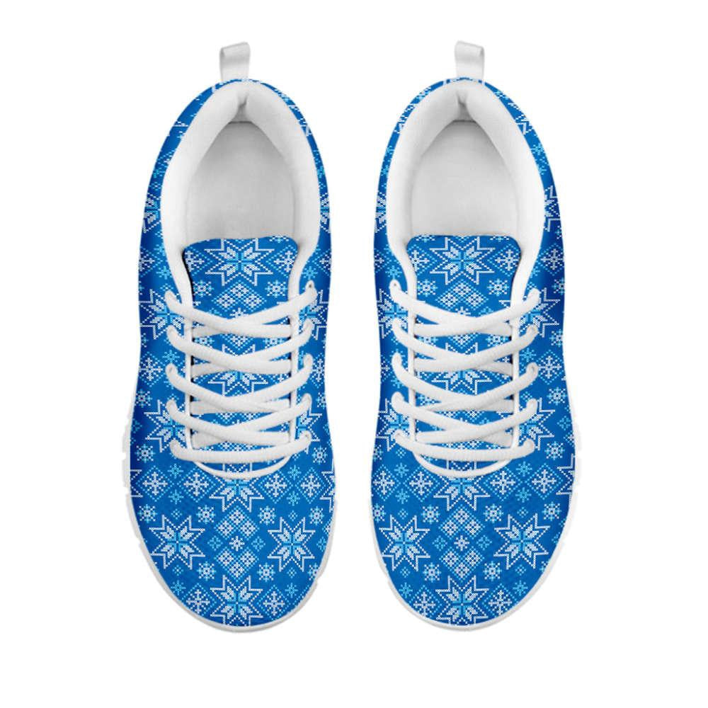 Christmas Nordic Knitted Pattern Print Shoes Sneaker, Christmas Shoes, Chistmas Sneaker, Christmas Running Shoes