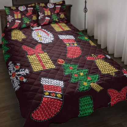 Christmas Patch With Sequins Xmas Holidays Bedding Set, Christmas Beddings, Xmas Bedding Sets